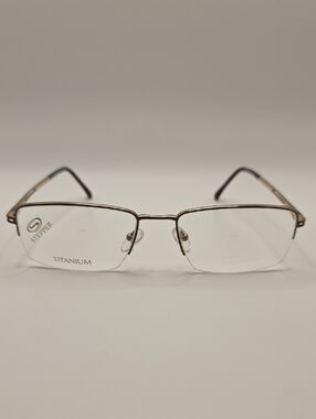 SteppersTitanium Non-Prescription Semi-Rimless Men's Eyeglasses - Brown